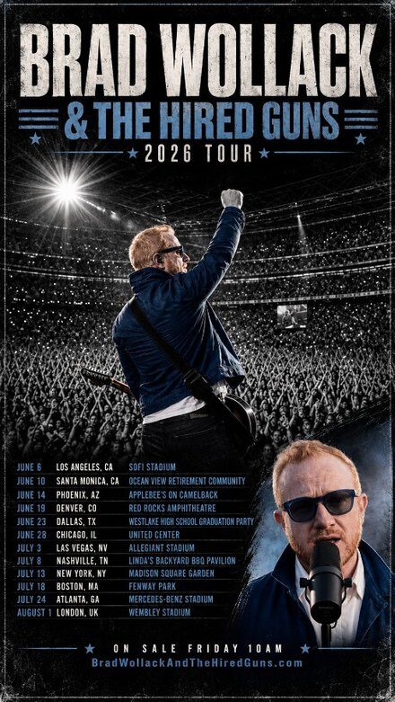 Brad Wollack and The Hired Guns tour poster